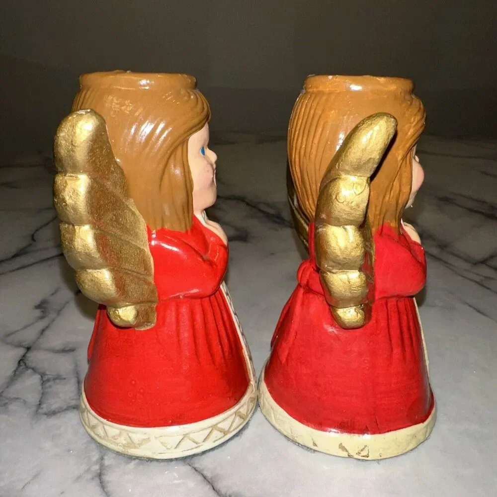 RARE LENOX Japan Holiday Angel Caroler Taper Candle‎ Holder Set 5